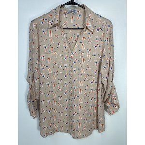 Express The Portofino Shirt Large Peach Color Beach Theme